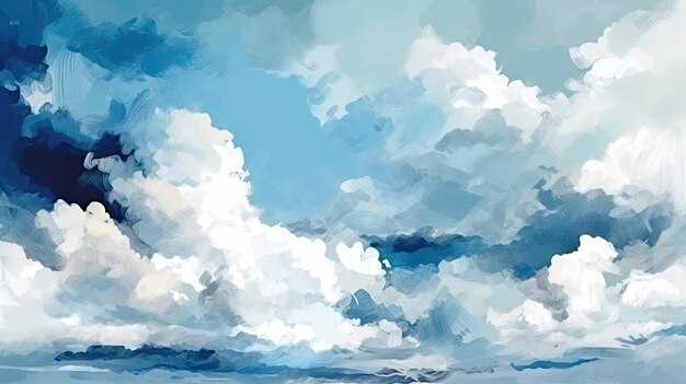 Obraz przedstawiający chmury i niebo