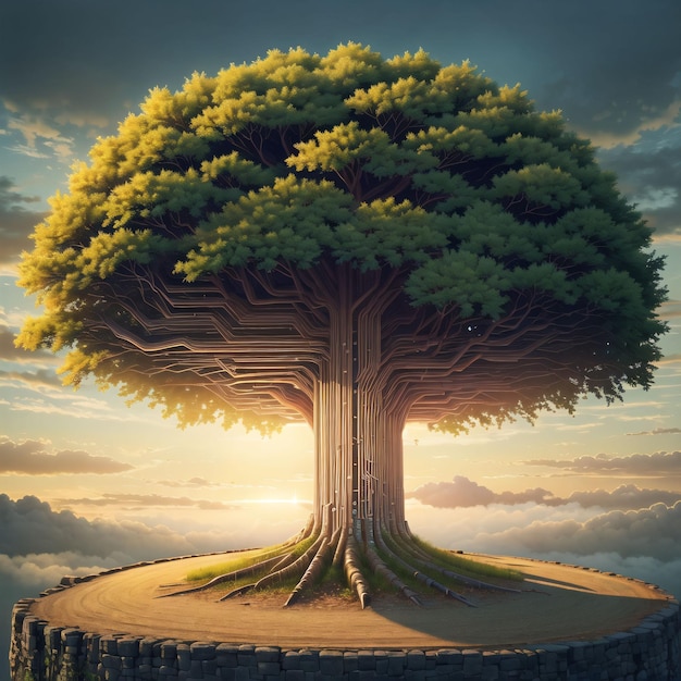 Obraz przedstawiający drzewo ze słowem drzewo