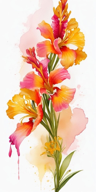 Obraz przedstawiający kwiat na różowym tle
