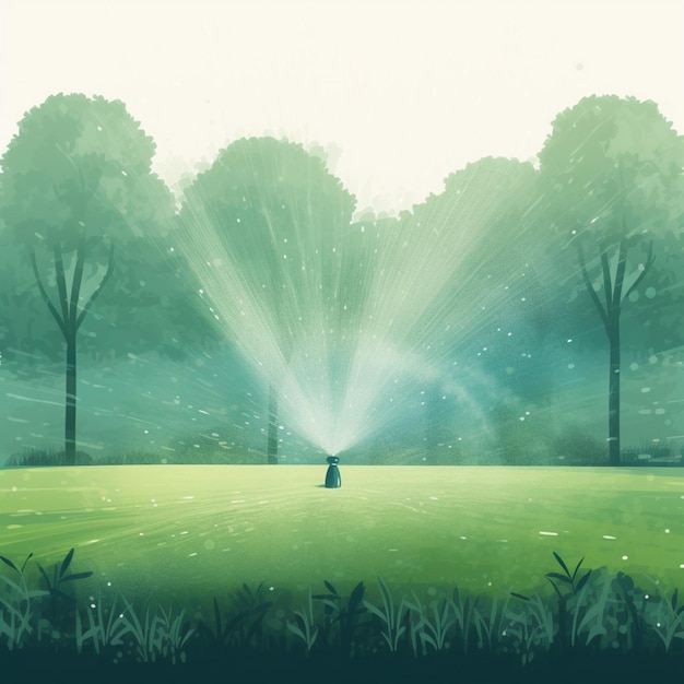 Obraz przedstawiający pole z drzewami i światłem, na którym jest napisane „słowo”.