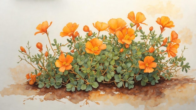 obraz przedstawiający pomarańczowe kwiaty na czarnym tle
