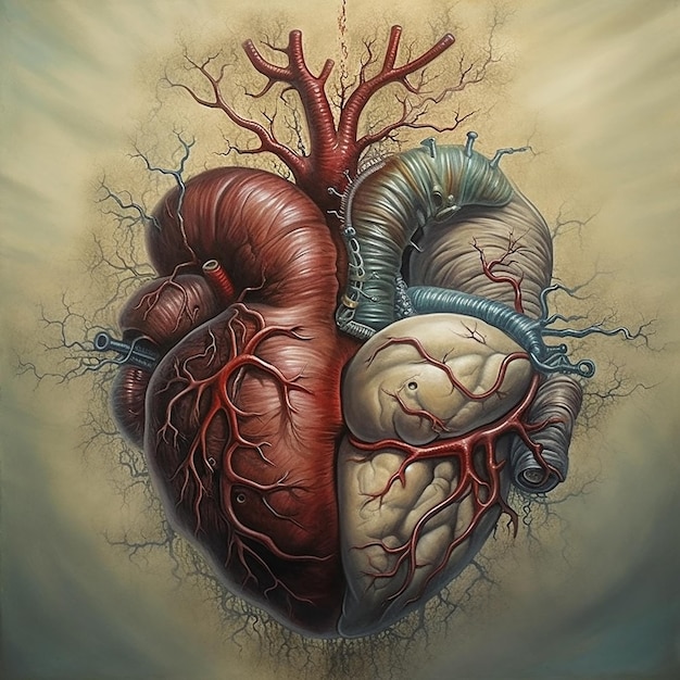 Obraz przedstawiający serce ze słowem serce