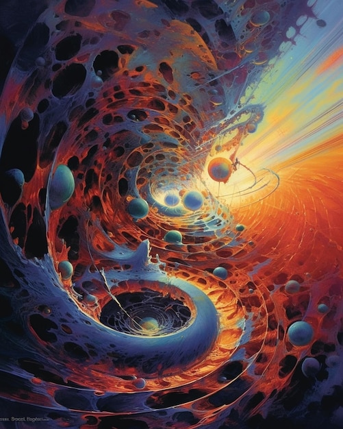 Obraz przedstawiający spiralę z napisem „słowo”.