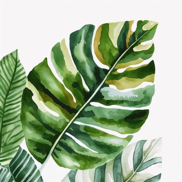 Obraz przedstawiający tropikalny liść z napisem palma.