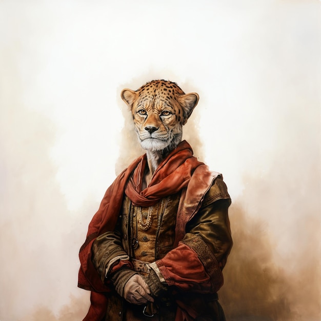 obraz przedstawiający tygrysa w czerwonej szacie