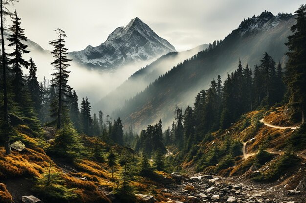 Zdjęcie obraz przyrody krajobrazu górskiego i lasów sosnowych