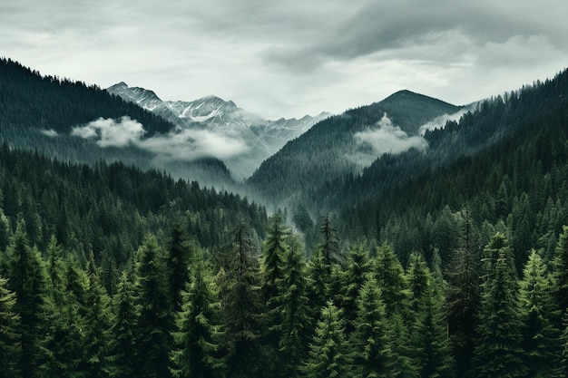 Obraz przyrody krajobrazu górskiego i lasów sosnowych