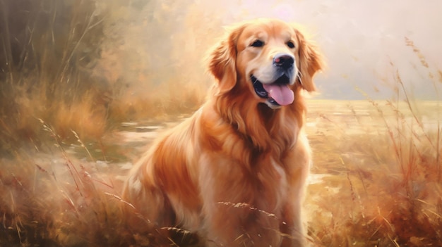 Obraz psa golden retriever