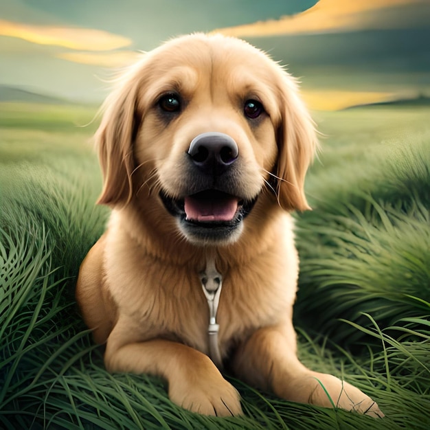 Obraz psa, który jest na polu