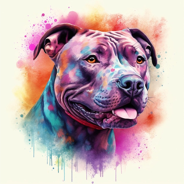 obraz psa z kolorowym tłem generatywny ai