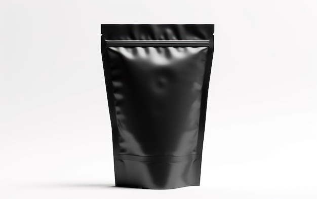 Obraz pustego czarnego worka pakowania przygotowanego do markowania
