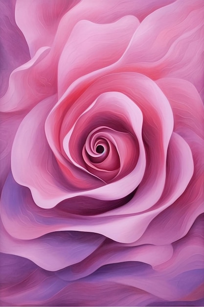 obraz różowej róży na fioletowym tle generatywny ai