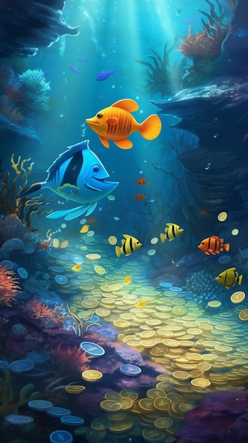 Obraz ryby i błękitnego morza