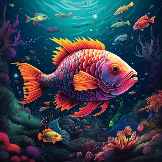 obraz ryby z tytułem "ryba" i nazwą ".