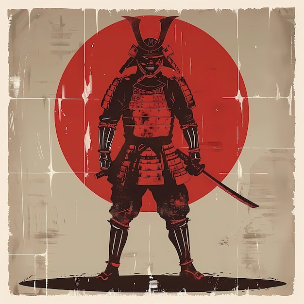 Zdjęcie obraz samuraja na tle
