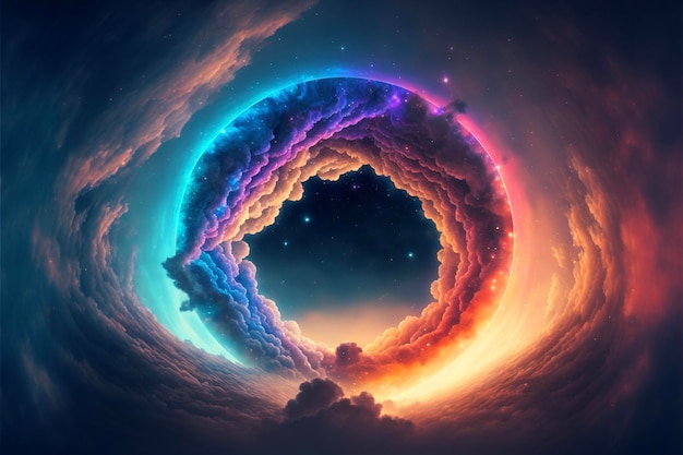 Obraz spirali na niebie generatywny ai