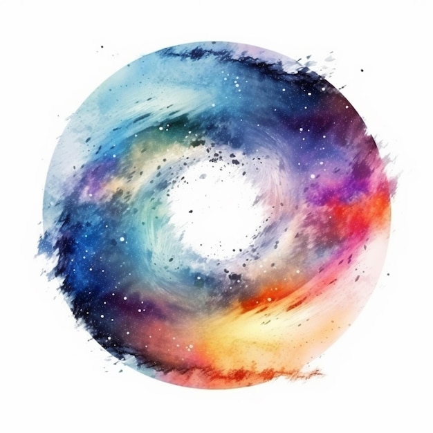obraz spirali z jasnoniebieskim i fioletowym wirem generatywnym ai