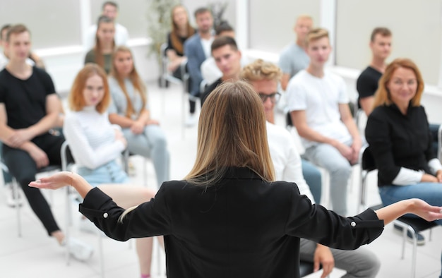 Obraz tła seminarium w sali konferencyjnej bu