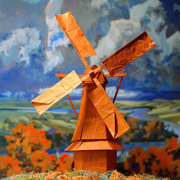Zdjęcie obraz wiatraka z słowem wiatrak na nim