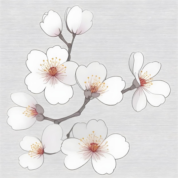 obraz wiśniowego drzewa z białym kwiatem