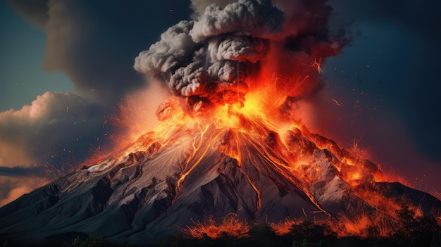 Obraz wygenerowany przez erupcję wulkanu AI