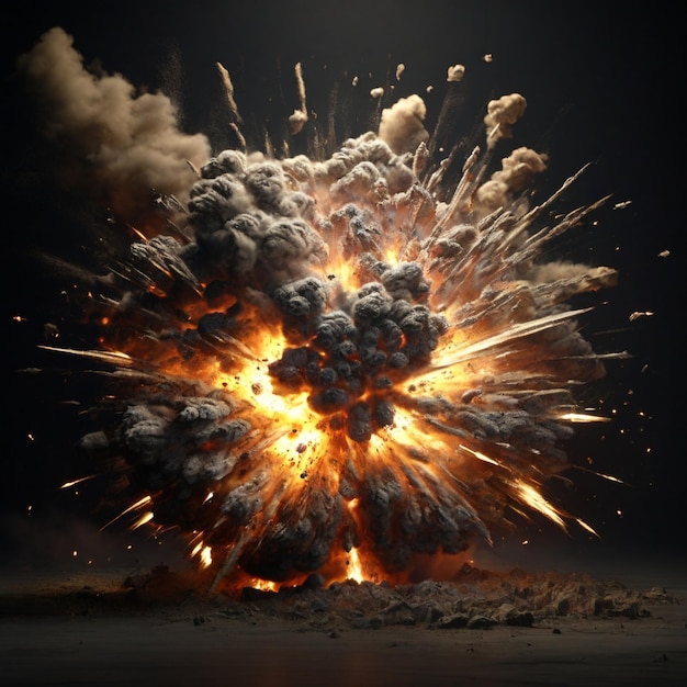 Zdjęcie obraz wysokiej rozdzielczości 4k z realistycznym efektem wybuchu