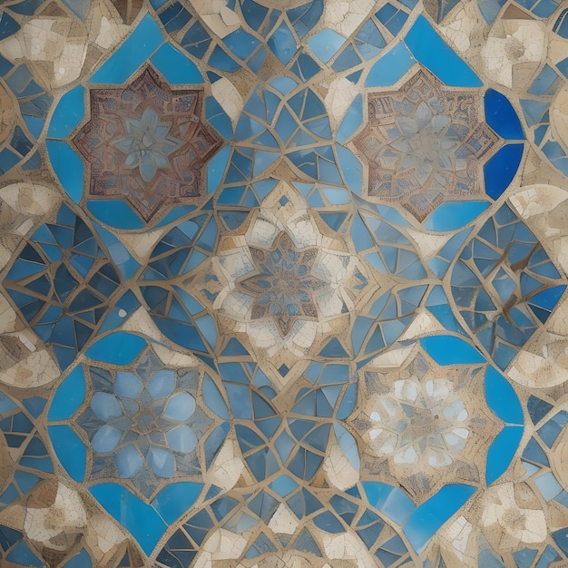 Obraz wzoru kafelków z wpływem mozaiki wygenerowany przez Ai