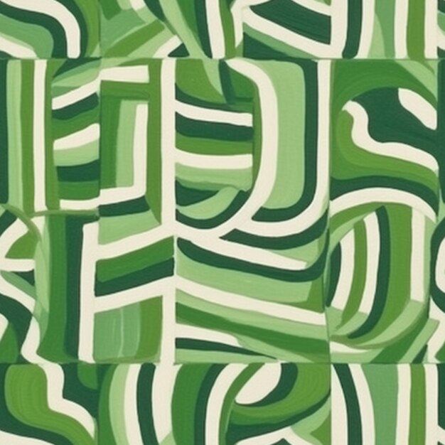 obraz zielono-białego wzoru z białym tłem generatywny ai