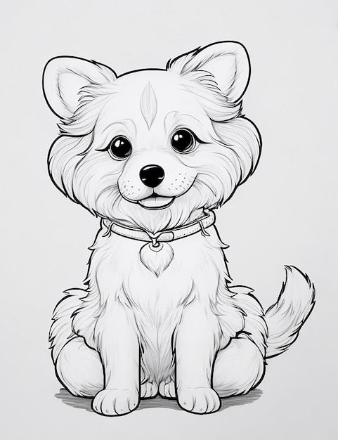 Obrazek dla dzieci Obrazek do malowania Ilustracja o uroczym psie