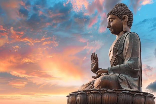 Obrazy Buddy wiara w buddyzm Wielki posąg Buddy na zachodnim niebie