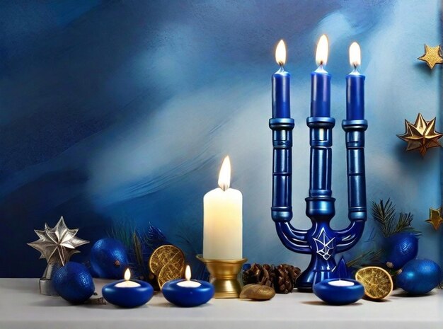 Zdjęcie obrazy tła hanukkah menorah cud przy świecach hanukkah wydarzenie przy świecach dzień hanukkah