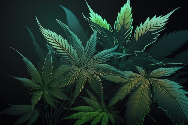 Obrazy tła roślin marihuany sativa