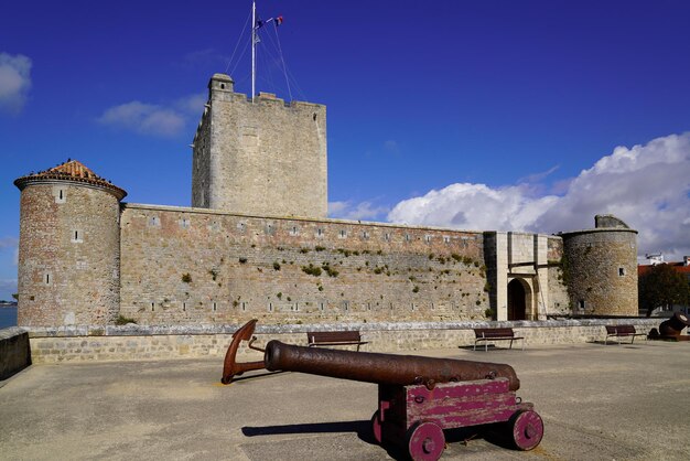 Obrona wojskowa fort Vauban z armatami miasta Fouras we Francji