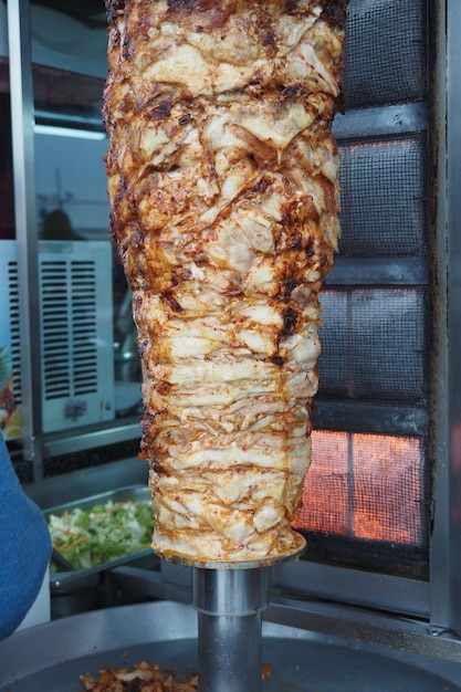 obrotowe tradycyjne gyros mięso z bliska