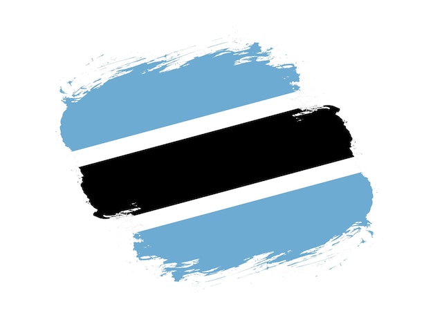 Obrys pędzla teksturowanej Flaga Botswany na białym tle