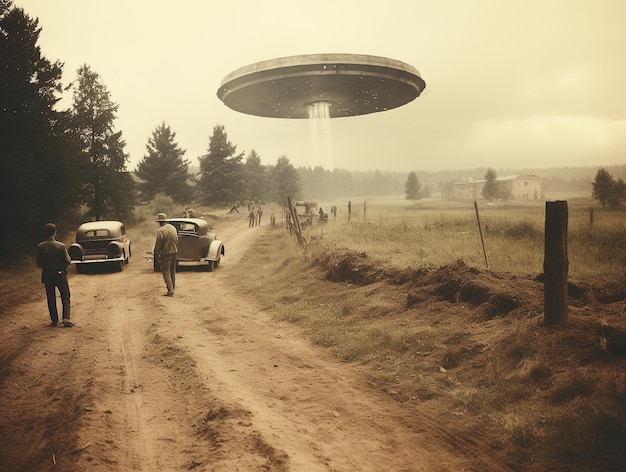 Obserwacje Ufo Vintage Fotografia Stare Tło