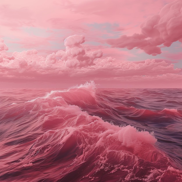 Oceanowe kolory sztormowe różowe