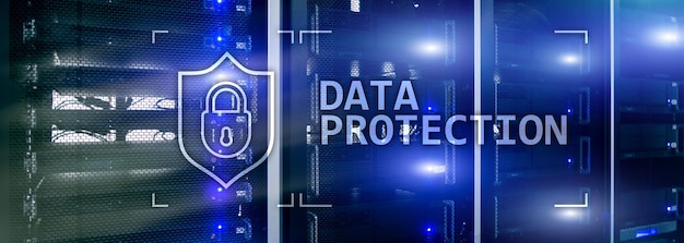 Ochrona danych Bezpieczeństwo cybernetyczne prywatność informacji Koncepcja Internetu i technologii Tło serwerowni