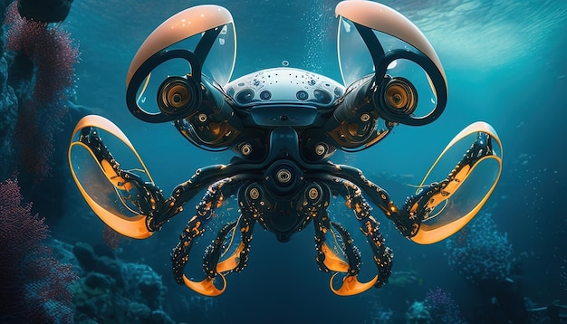 Octopus drone cyfrowa ilustracja sztuki Generative AI