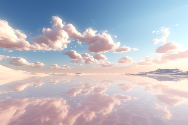 Zdjęcie odbicie chmur w wodzie