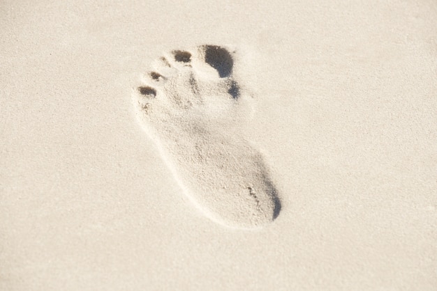 Odbitki Stóp Na Piaszczystej Plaży