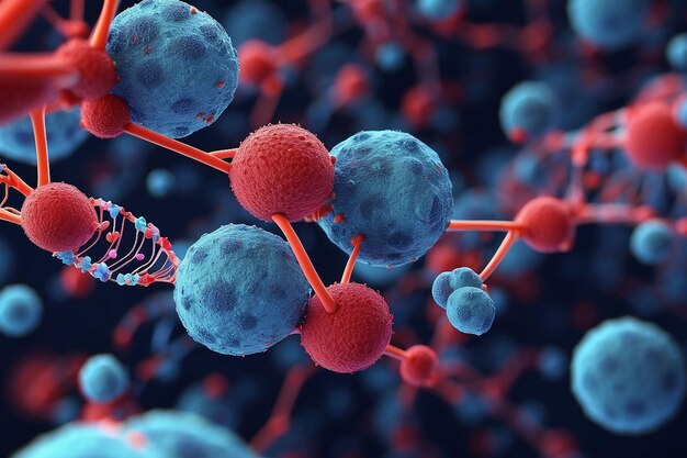 Odkryj intrygujący świat raka Abstrakt Komórki wirusowe i pasma DNA