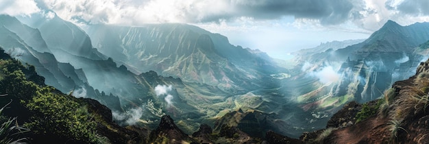 Zdjęcie odkryj majestatyczne góry kauai na hawajach