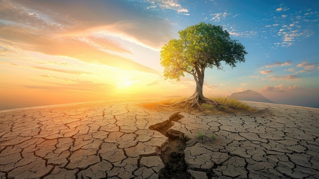 Odkryj wizualną historię zmiany klimatu przechodzącą od suszy do zielonego wzrostu