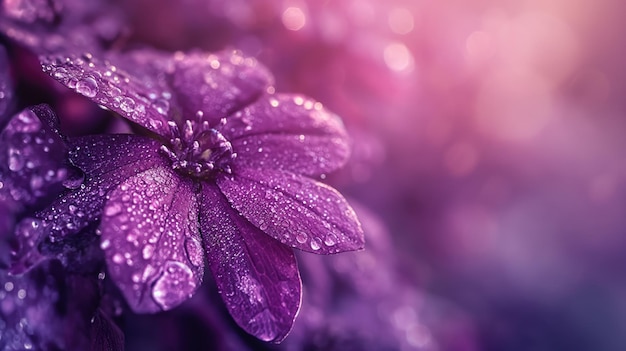 Odkryty fioletowy kwiat błyszczący w świetle słońca