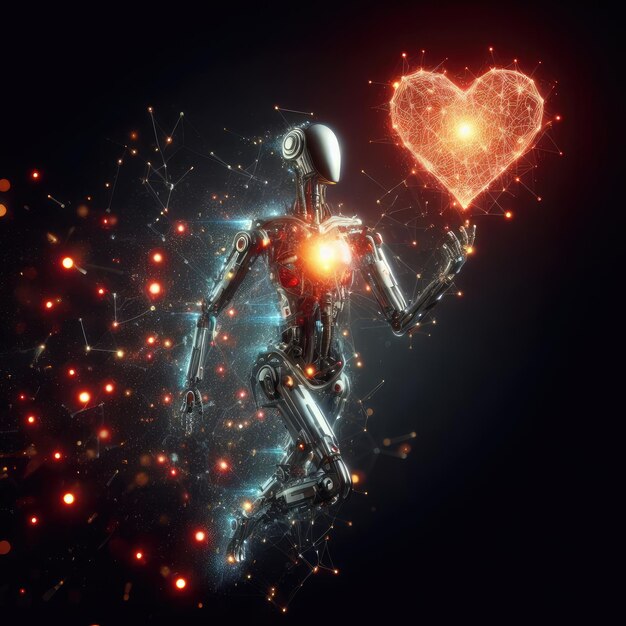 Zdjęcie odkrywanie cyfrowej romansu sparklit heart formation