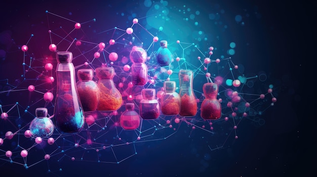 Odkrywanie i rozwój leków napędzane sztuczną inteligencją w jednolitym kolorze tła