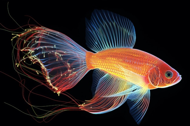 Odkrywanie spokojnego piękna ryb w akwarium za pomocą generatywnej sztucznej inteligencji AR 32