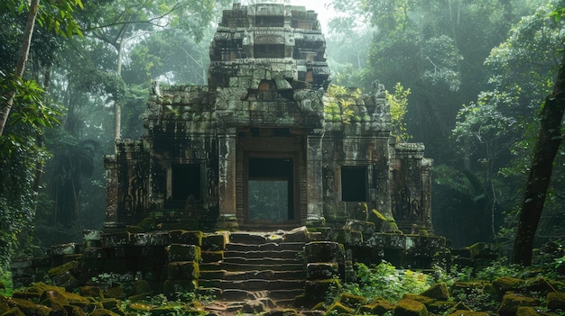 Odkrywanie starożytnych ruin w lesie