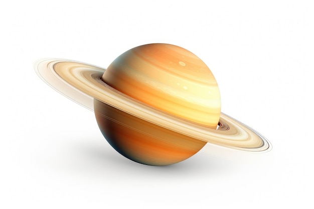 Odkrywanie zagadkowego gazowego olbrzyma Saturna izolowanego na białym tle